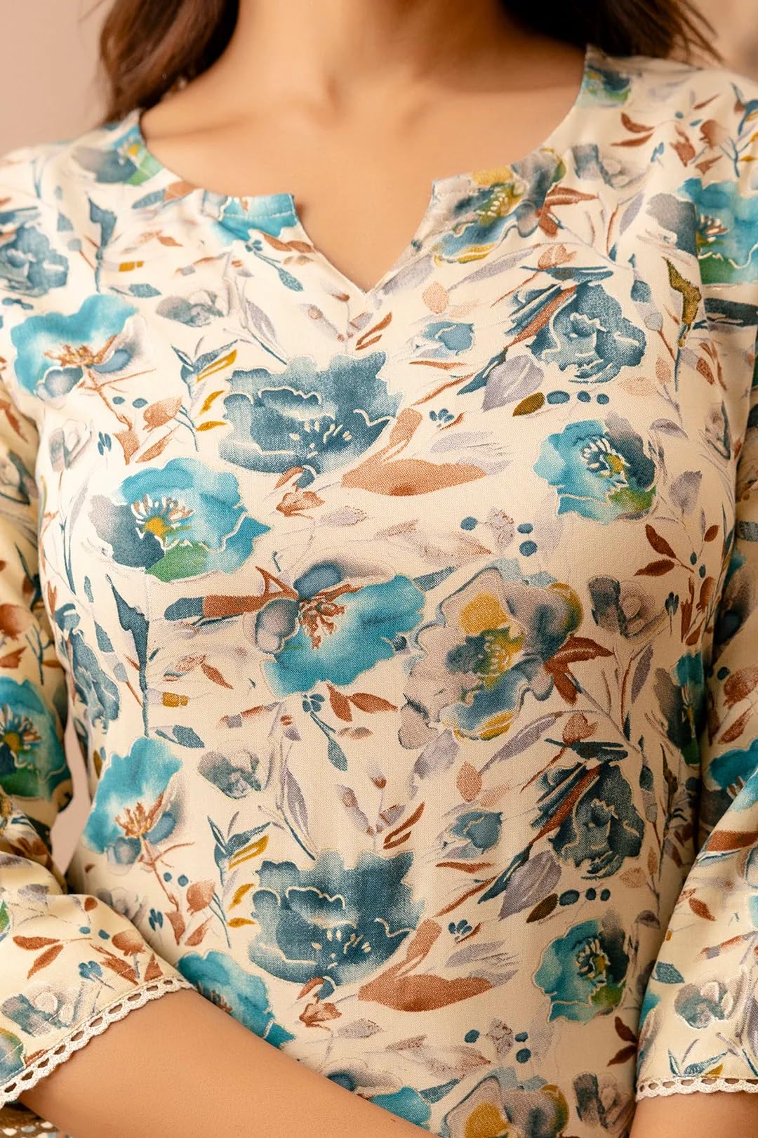 Women Printed Straight Tunic Top | Ladies Kurti Kurta Blouse T-shirt | Ethnic Traditional Ready to Wear
