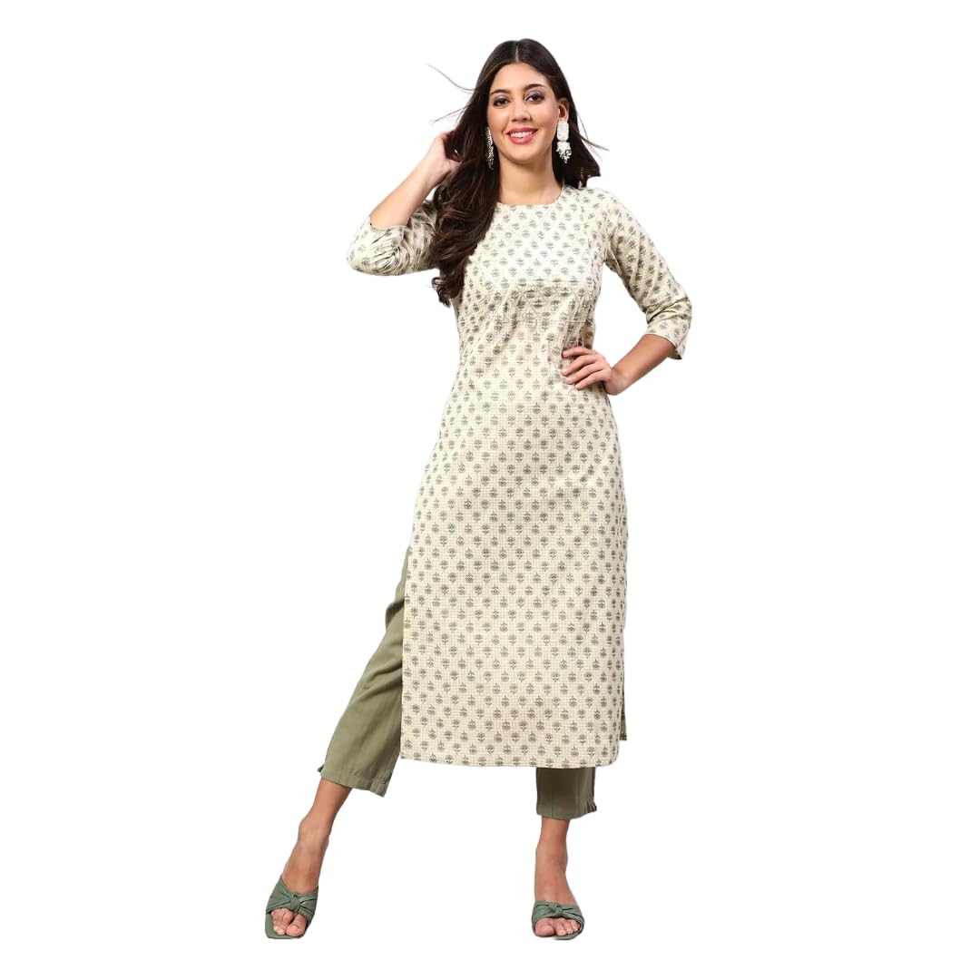 Women Straight Printed Kurta Ladies Kurti Kameez Top Ethnic