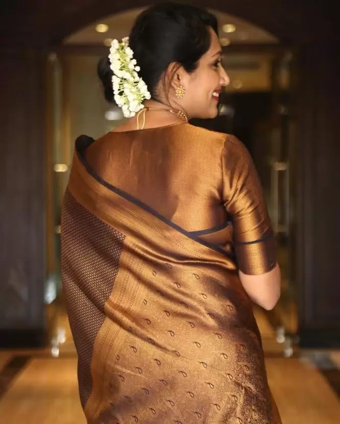 Women Silk Blend Saree with Unstitched Blouse Piece | Ladies Traditional Wedding Festival Party Dress