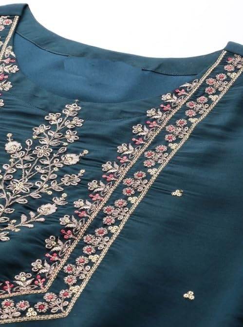 Women Embroidered Kurta Palazzo Set with Dupatta | Ladies Top Kurti Kameez with Bottom Pant | Traditional Festive Party Dress Ready to Wear