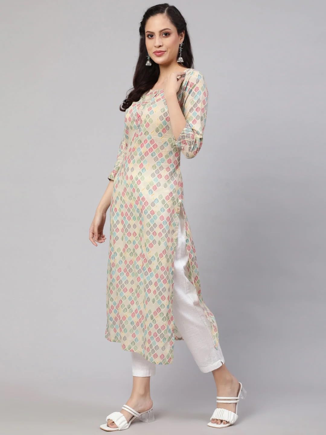 Women Straight Printed Kurta | Ladies Kurti Kameez Top Ethnic Ready to Wear | Suits for Casual Formal Traditional Wear