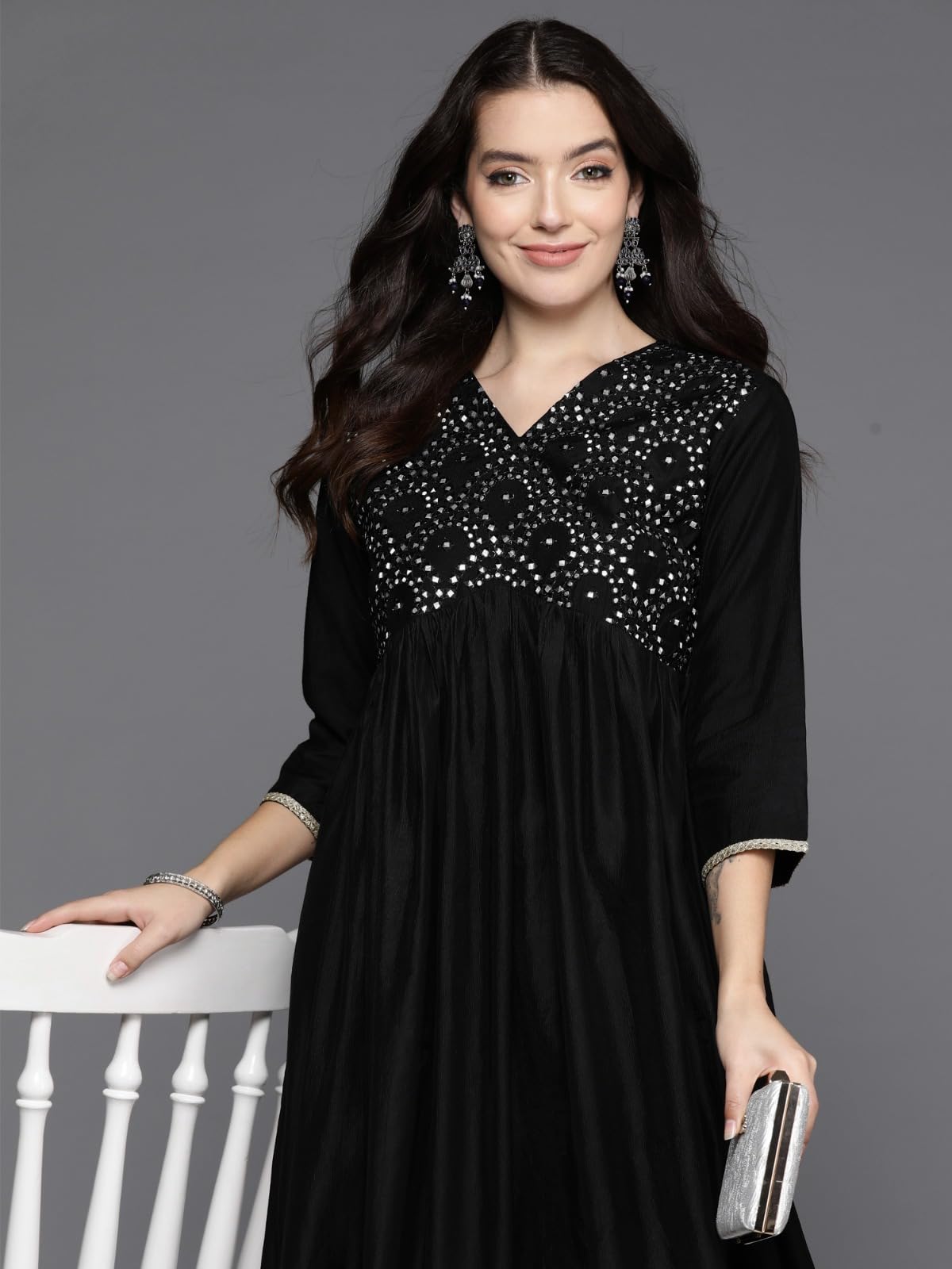 Women Anarkali Flared Kurta | Ladies Top Kurti Kameez Ready to Wear | Ethnic Indian Pakistani Party Dress | Traditional Festival Party Wear