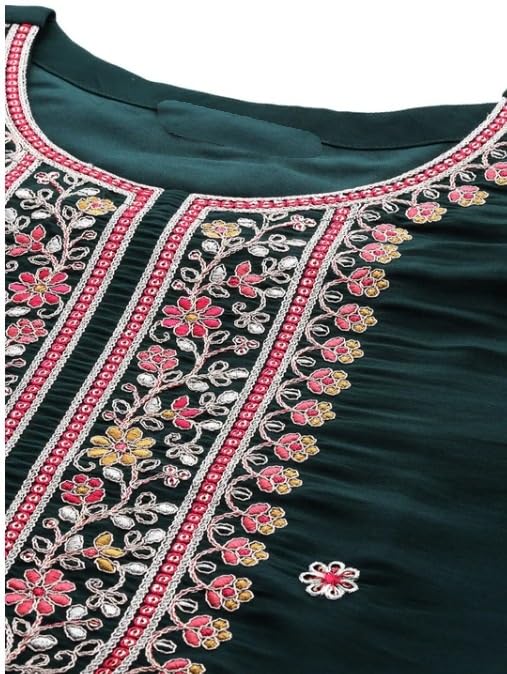 Women Embroidered Kurta Palazzo Set with Dupatta | Ladies Top Kurti Kameez with Bottom Pant | Traditional Festive Party Dress Ready to Wear