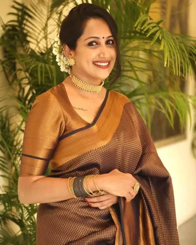 Women Silk Blend Saree with Unstitched Blouse Piece | Ladies Traditional Wedding Festival Party Dress