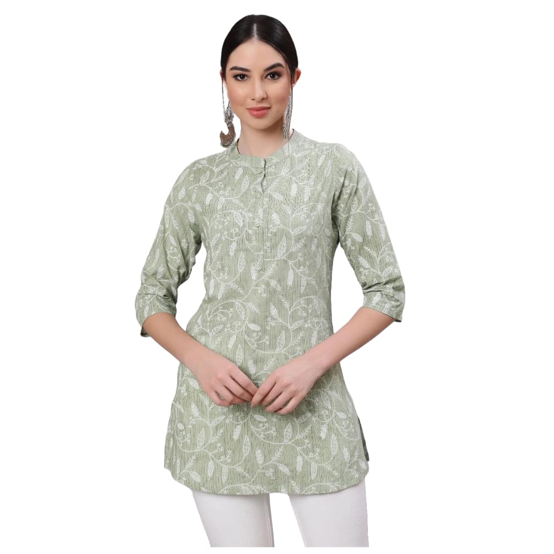 Women Printed Straight Tunic Top | Ladies Kurti Kurta Blouse T-shirt | Ethnic Traditional Ready to Wear