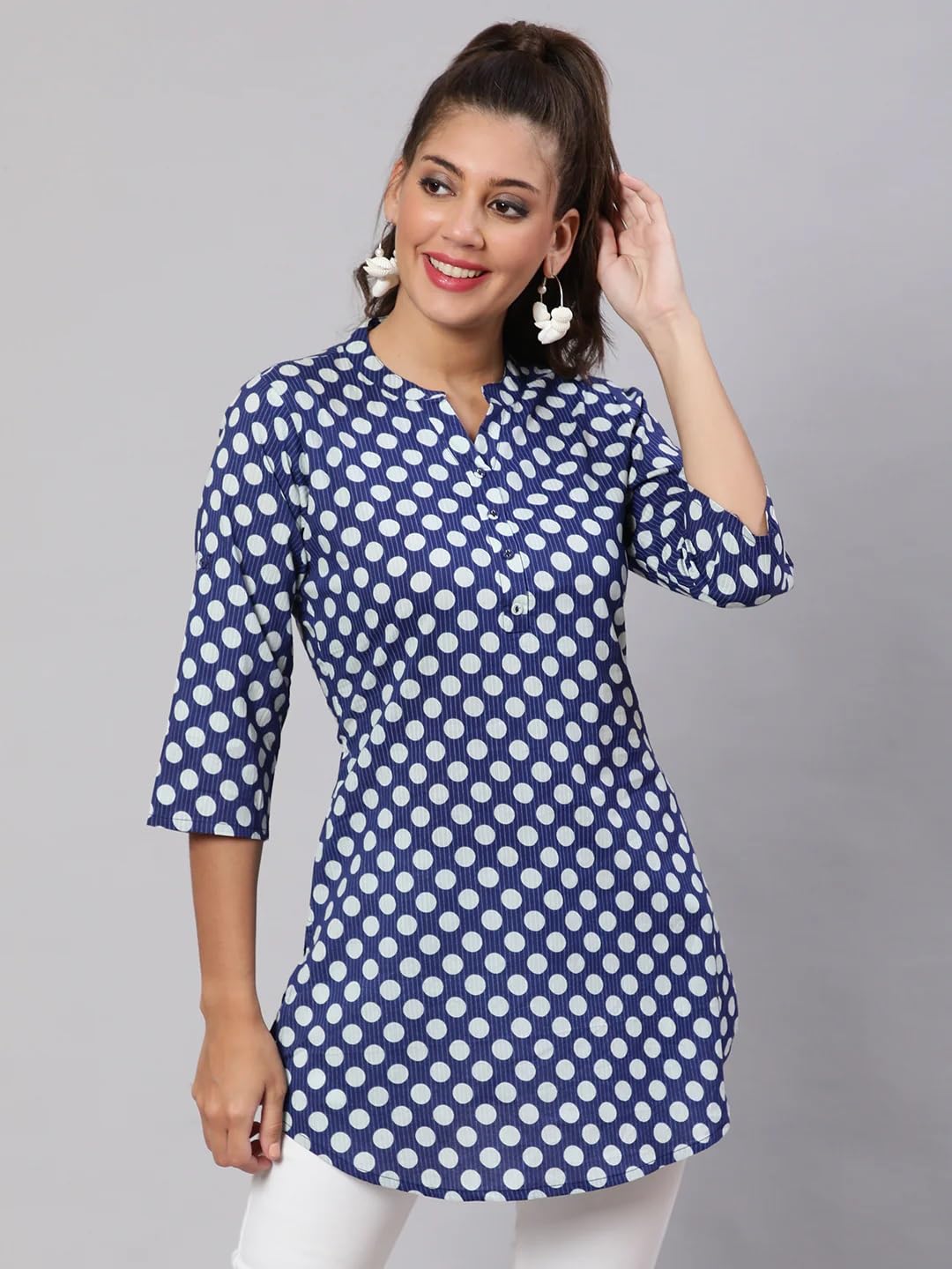 Women Printed Straight Tunic Top | Ladies Kurti Kurta Blouse T-shirt | Ethnic Traditional Ready to Wear