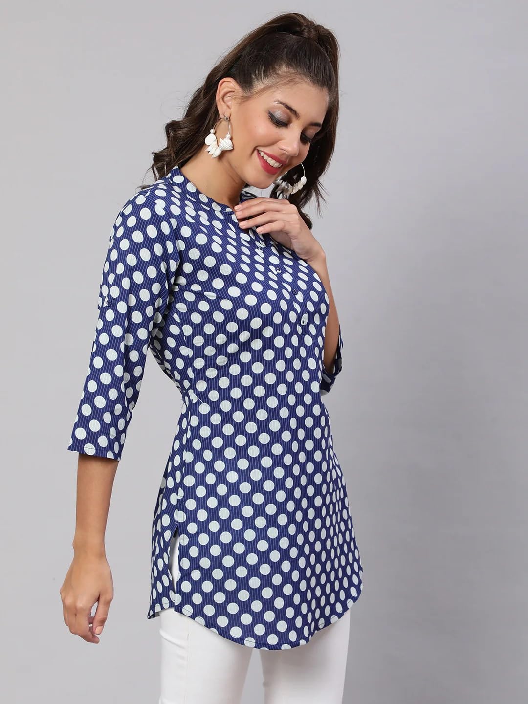 Women Printed Straight Tunic Top | Ladies Kurti Kurta Blouse T-shirt | Ethnic Traditional Ready to Wear