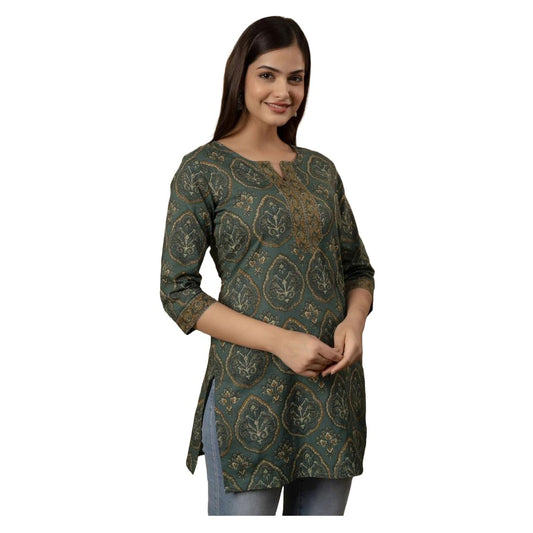 Women Printed Straight Tunic Top | Ladies Kurti Kurta Blouse T-shirt | Ethnic Traditional Ready to Wear