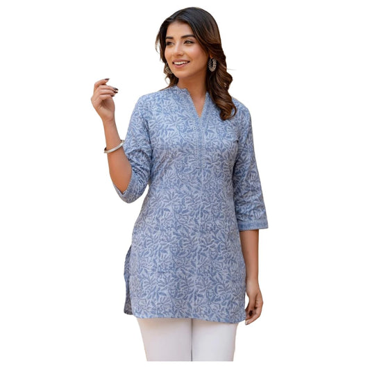 Women Printed Straight Tunic Top | Ladies Kurti Kurta Blouse T-shirt | Ethnic Traditional Ready to Wear