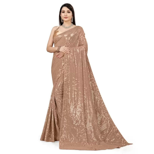 Women Georgette Saree with Unstitched Blouse Piece | Ladies Traditional Wedding Festival Dress