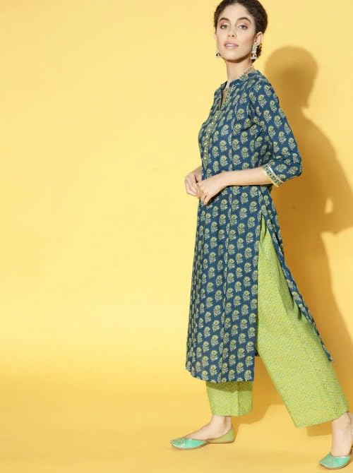 Women Kurta Palazzo Set with Dupatta | Ladies Top Kurti Kameez with Bottom Pant | Traditional Dress Ready to Wear