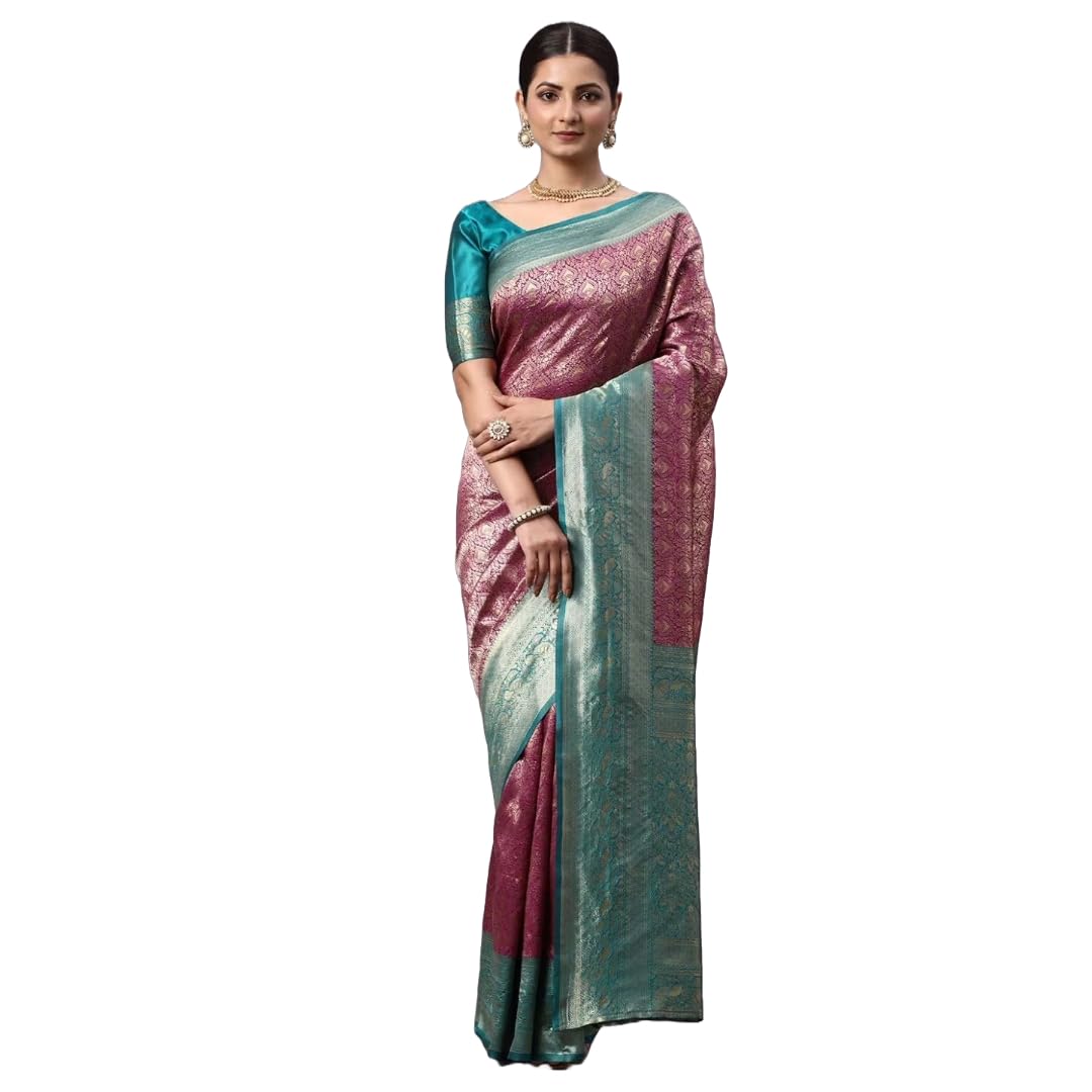 Women Art Silk Saree with Unstitched Blouse Piece | Ladies Traditional Wedding Festival Party Dress