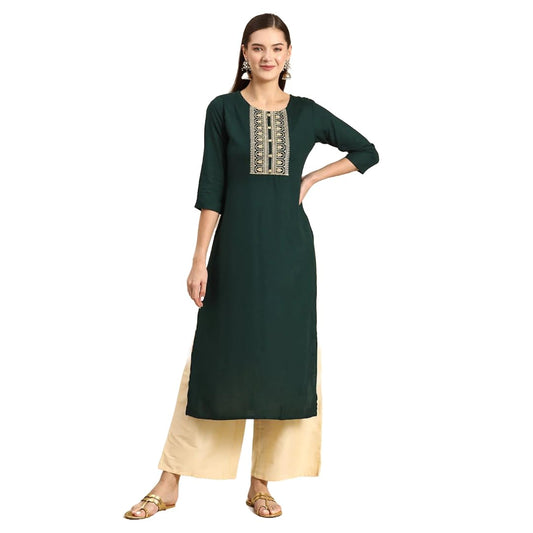 Women Straight Embroidered Kurta | Ladies Kurti Kameez Top Ethnic Ready to Wear | Suits for Casual Formal Traditional Wear