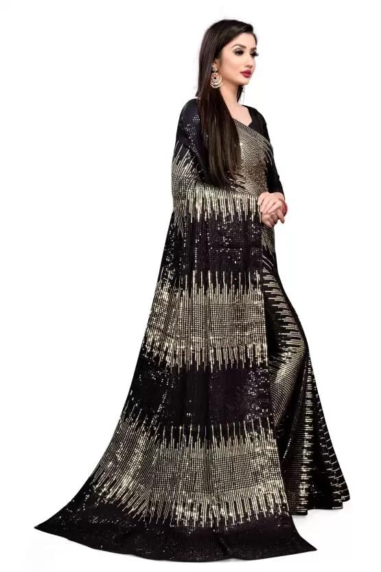 Women Georgette Saree with Unstitched Blouse Piece | Ladies Traditional Wedding Festival Party Dress