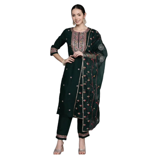 Women Embroidered Kurta Palazzo Set with Dupatta | Ladies Top Kurti Kameez with Bottom Pant | Traditional Festive Party Dress Ready to Wear