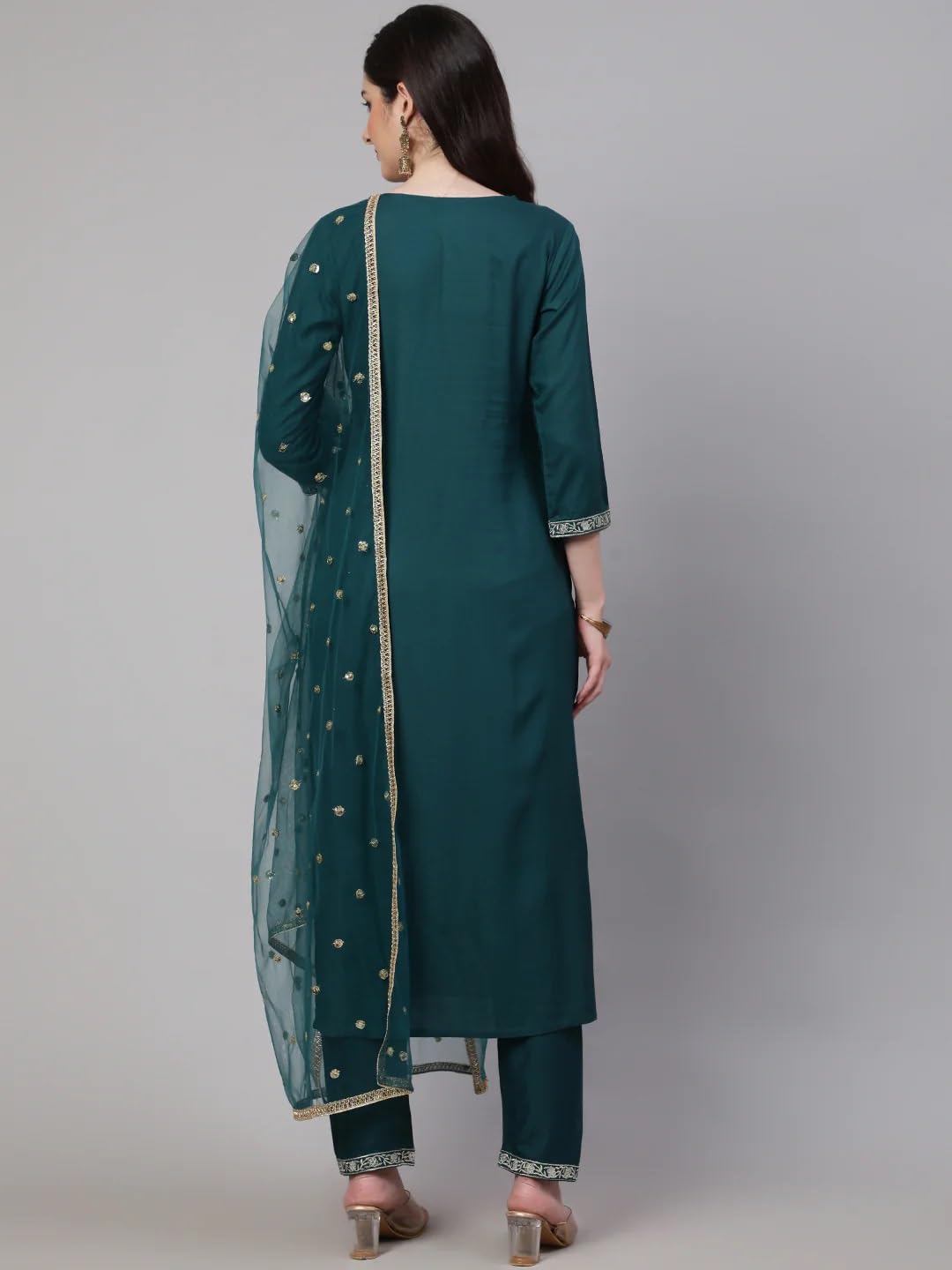 Women Kurta with Dupatta and Palazzo Set | Ladies Top Kurti Kameez Salwar Suit Bottom Pant | Ethnic Indian Pakistani Party Dress | Festive Traditional Ready to Wear