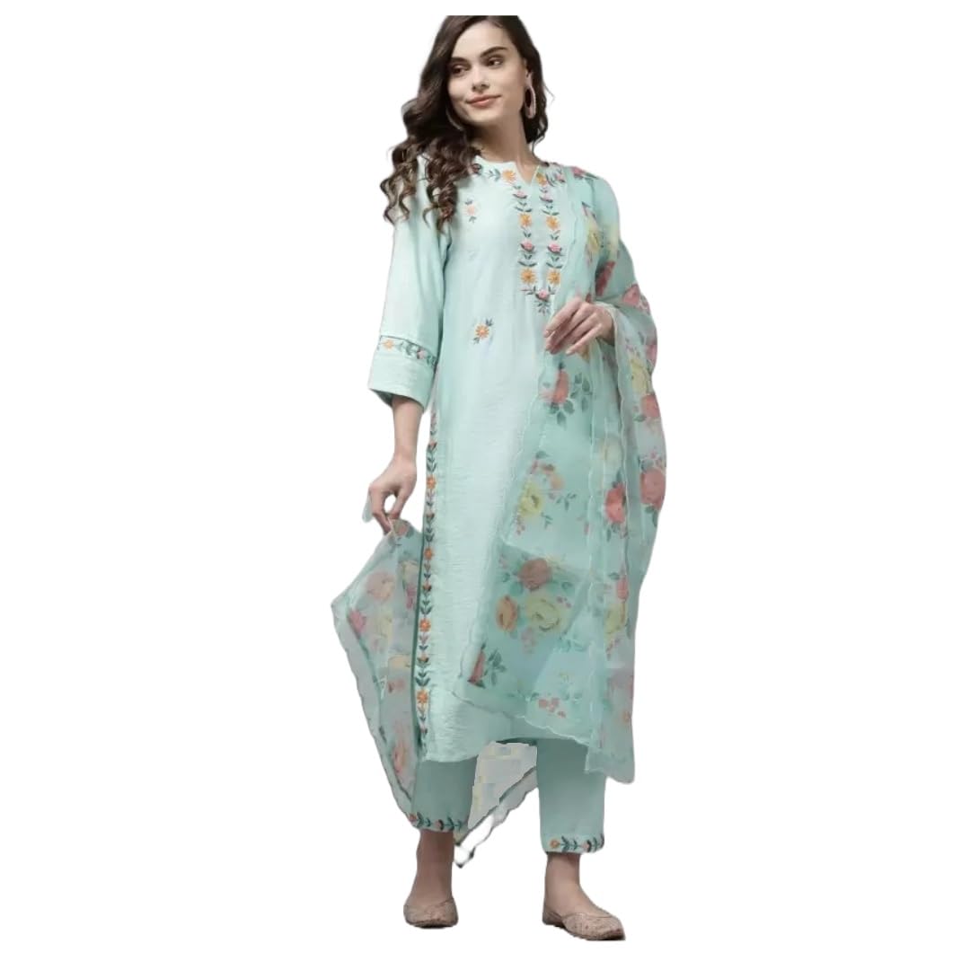 Women Kurta Palazzo Set with Dupatta | Ladies Top Kurti Kameez with Bottom Pant | Traditional Festive Party Dress Ready to Wear