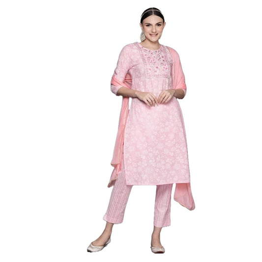 Women Cotton Kurta Palazzo Set with Dupatta | Ladies Top Kurti Kameez with Bottom Pant | Traditional Ready to Wear Dress