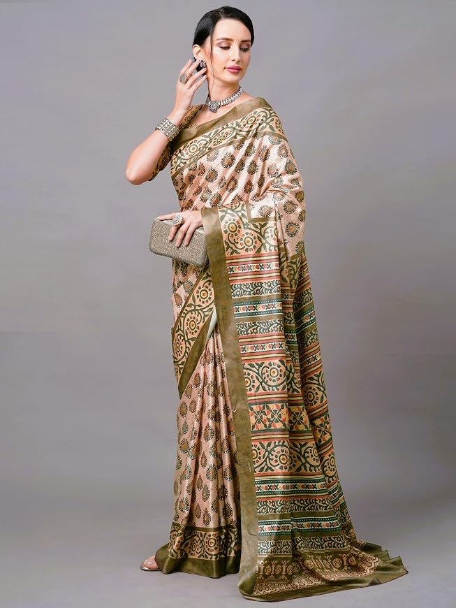 Women Art Silk Saree with Unstitched Blouse Piece | Ladies Traditional Wedding Festival Party Dress