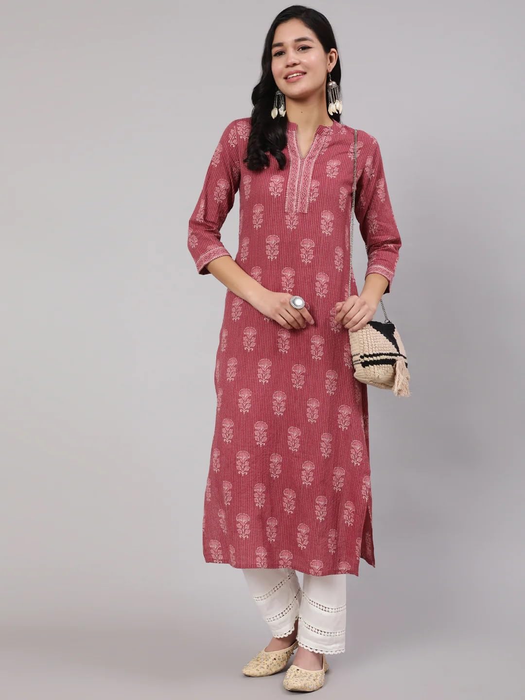 Women Kurta with Palazzo Set | Ladies Kurti Top Kameez Salwar Suit Bottom Pant | Ethnic Indian Pakistani Party Dress | Traditional Festival Ready to Wear