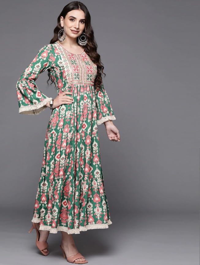 Women Anarkali Flared Kurta | Ladies Top Kurti Kameez Ready to Wear | Ethnic Indian Pakistani Party Dress | Traditional Festival Party Wear