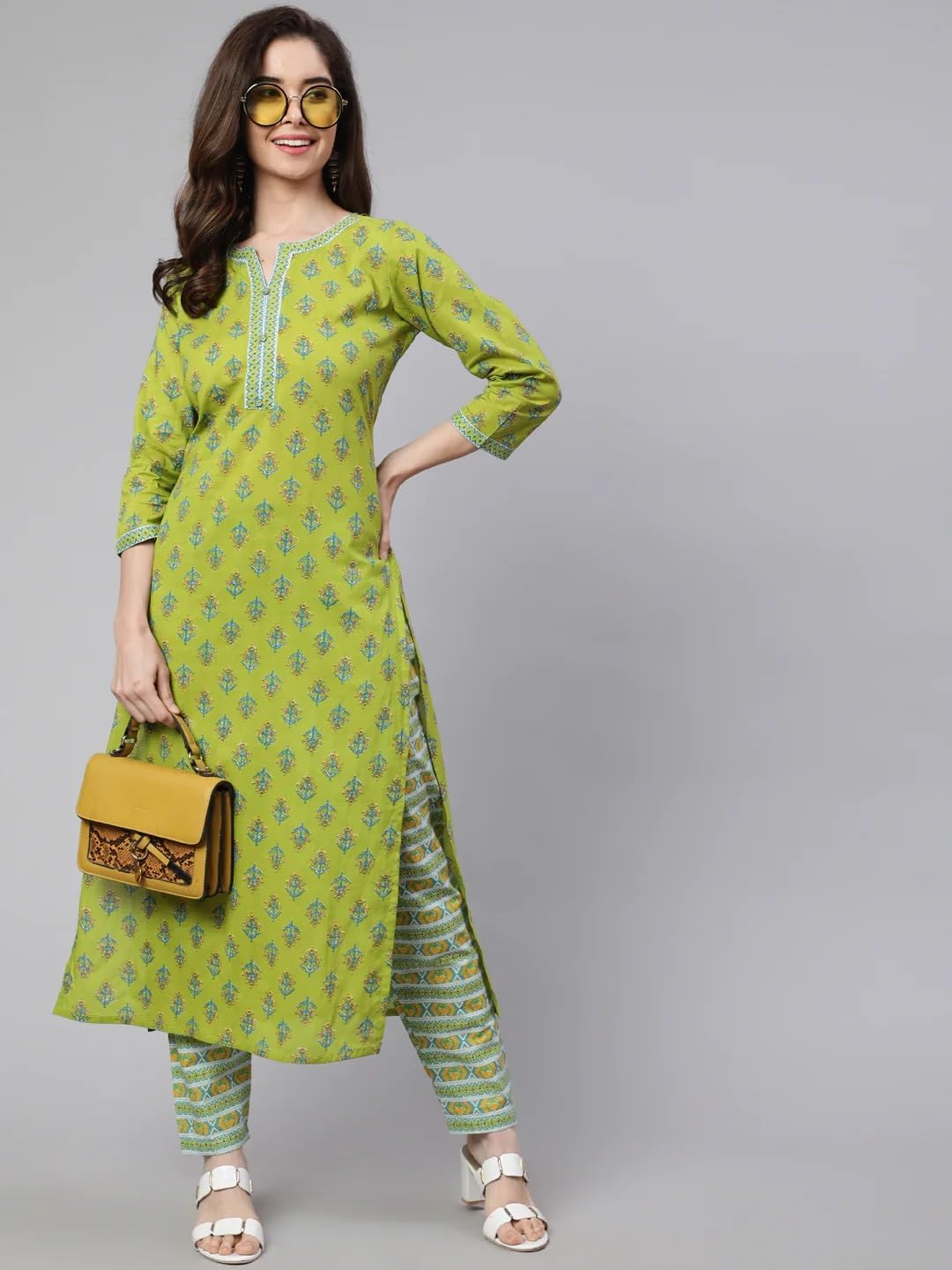 Women Kurta with Palazzo Set | Ladies Kurti Top Kameez Salwar Suit Bottom Pant | Ethnic Indian Pakistani Party Dress | Traditional Festival Ready to Wear