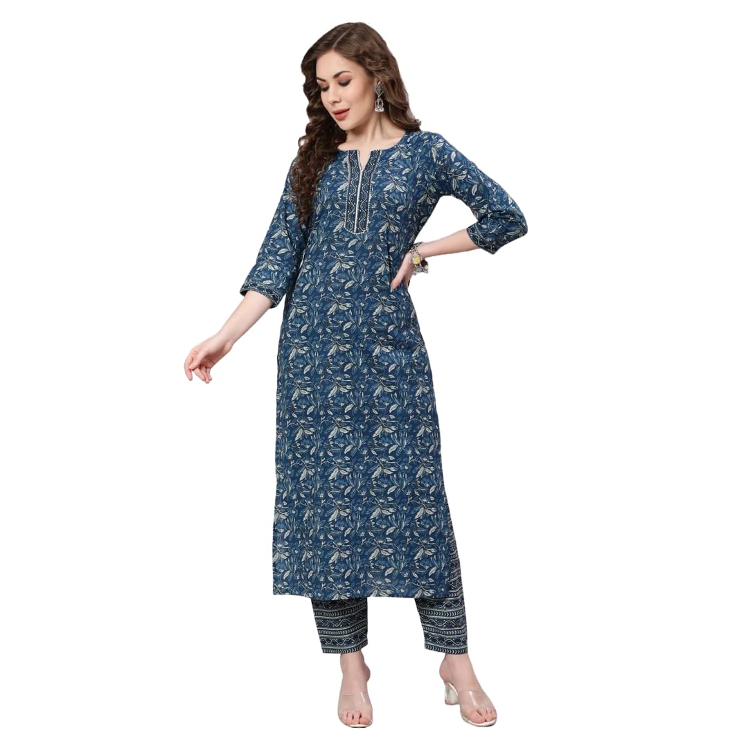 Women Kurta with Palazzo Set | Ladies Kurti Top Kameez Salwar Suit Bottom Pant | Ethnic Indian Pakistani Party Dress | Traditional Festival Ready to Wear