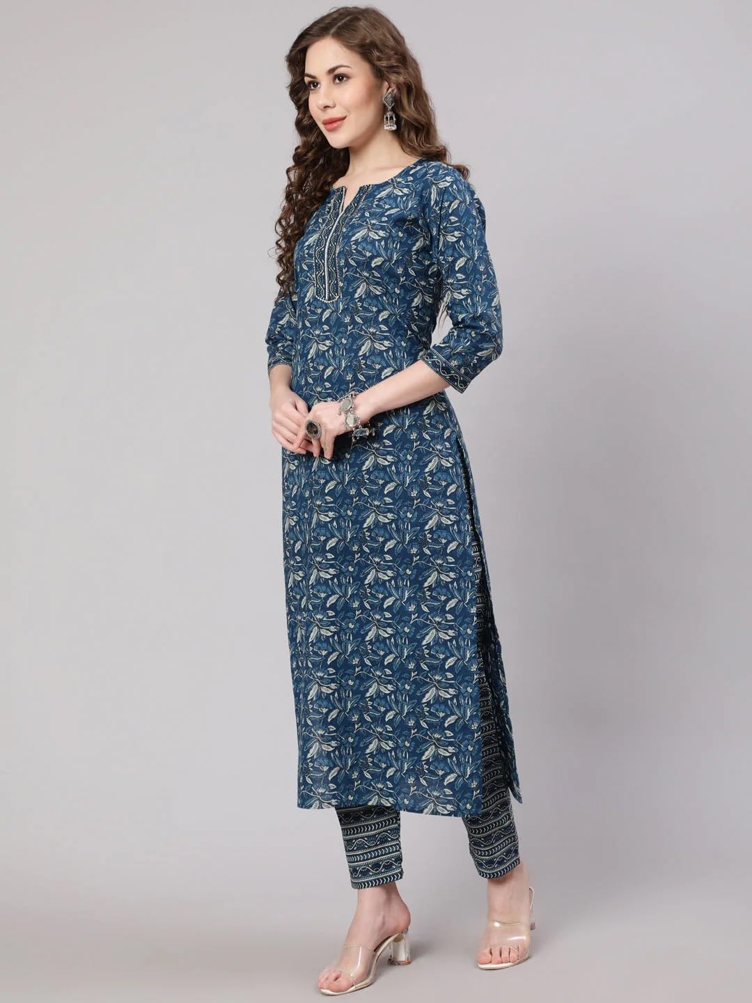 Women Kurta with Palazzo Set | Ladies Kurti Top Kameez Salwar Suit Bottom Pant | Ethnic Indian Pakistani Party Dress | Traditional Festival Ready to Wear