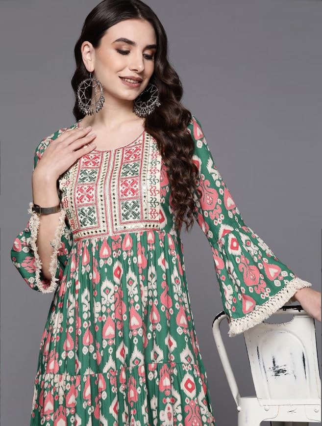 Women Anarkali Flared Kurta | Ladies Top Kurti Kameez Ready to Wear | Ethnic Indian Pakistani Party Dress | Traditional Festival Party Wear