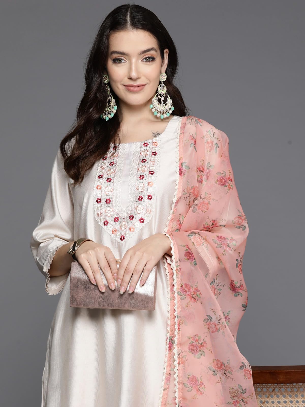 Women Kurta Palazzo Set with Dupatta Ladies Top Kurti Kameez with Bo Glorious Avenue