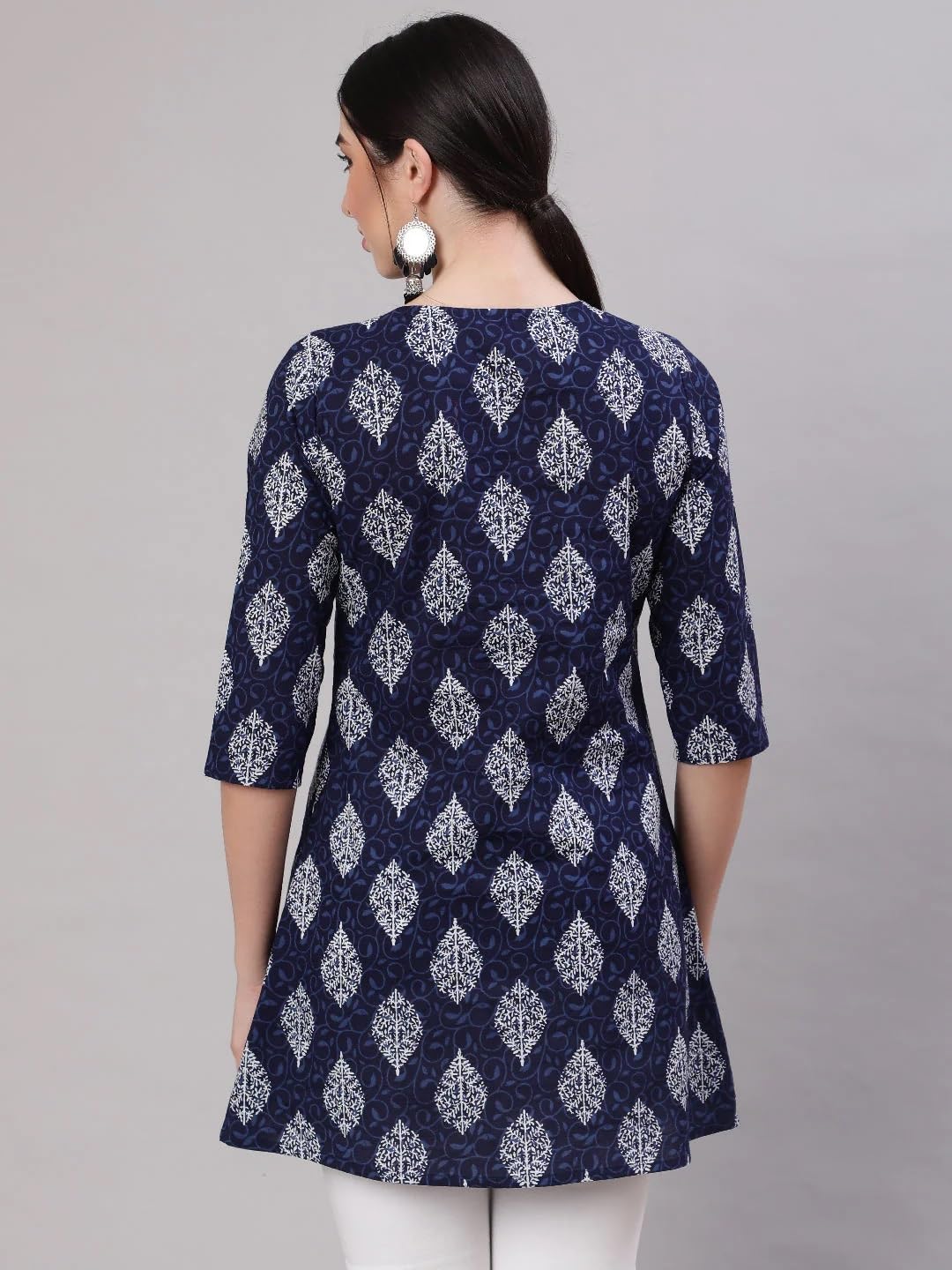 Women Printed Straight Tunic Top | Ladies Kurti Kurta Blouse T-shirt | Ethnic Traditional Ready to Wear